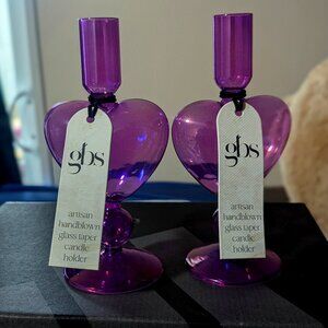 2 Gbs Valentines Heart Candle Holders